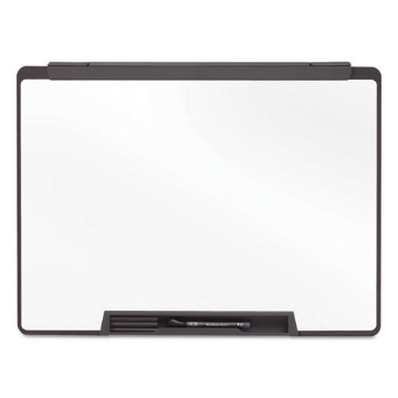 Picture of motion portable dry erase marker board, 24 x 18, white surface, black plastic frame