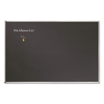 Picture of Porcelain Magnetic Chalkboard, 48 x 36, Black Surface, Silver Aluminum Frame