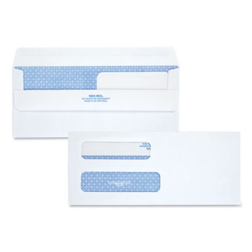 Picture of Double Window Redi-Seal Security-Tinted Envelope, #8 5/8, Commercial Flap, Redi-Seal Closure, 3.63 X 8.63, White, 250/carton
