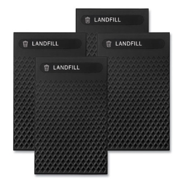 Picture of Large Prelabeled Landfill Waste Panels for Tailor and Landmark Series Containers 20.72" x 0.5" x 34.33", Black, 4/Carton