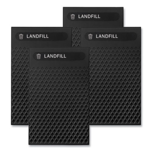 Picture of Large Prelabeled Landfill Waste Panels for Tailor and Landmark Series Containers 20.72" x 0.5" x 34.33", Black, 4/Carton