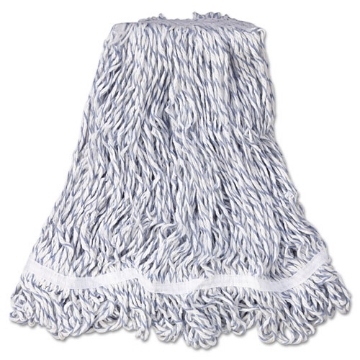 Picture of Web Foot Finish Mop, White, Med, Cotton/synthetic, 1". White Headband, 6/carton