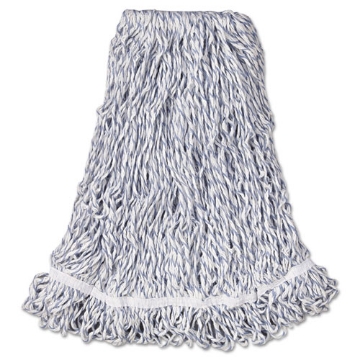 Picture of Web Foot Finish Mop, Cotton/synthetic, White, Large, 1" White Headband, 6/carton