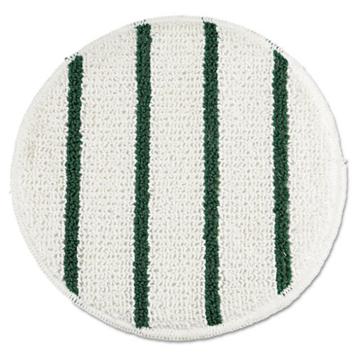 Picture of Low Profile Scrub-Strip Carpet Bonnet, 19" Diameter, White/green, 5/carton