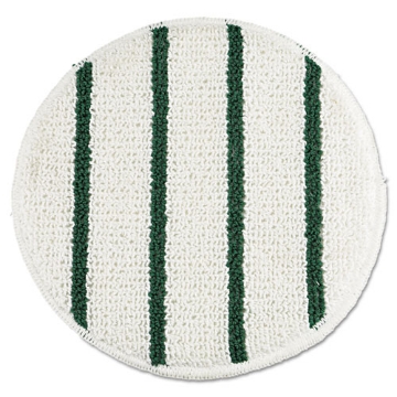 Picture of Low Profile Scrub-Strip Carpet Bonnet, 19" Diameter, White/green