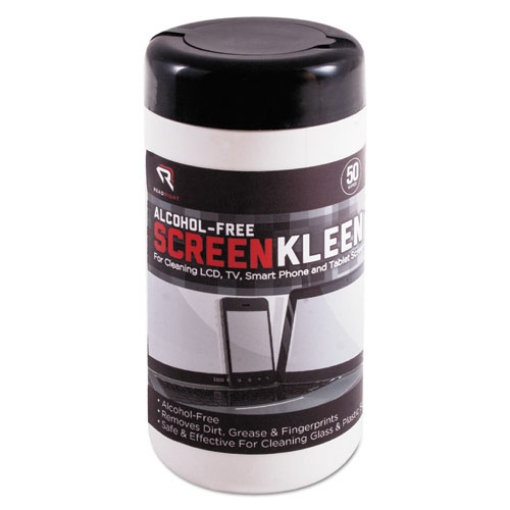 Picture of ScreenKleen Monitor Screen Wet Wipes, Cloth, 5.25 x 5.75, Unscented, 50/Tub
