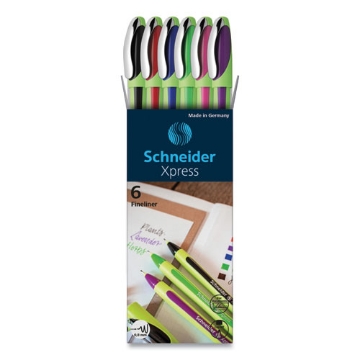 Picture of Xpress Fineliner Pen, Stick, Fine 0.8 mm, Assorted Ink and Barrel Colors, 6/Pack
