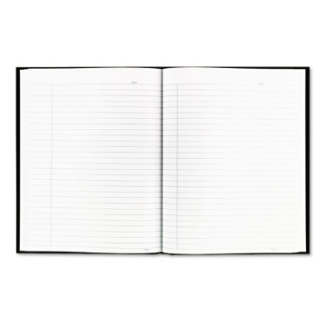 Picture of Business Notebook with Self-Adhesive Labels, 1-Subject, Medium/College Rule, Black Cover, (192) 9.25 x 7.25 Sheets