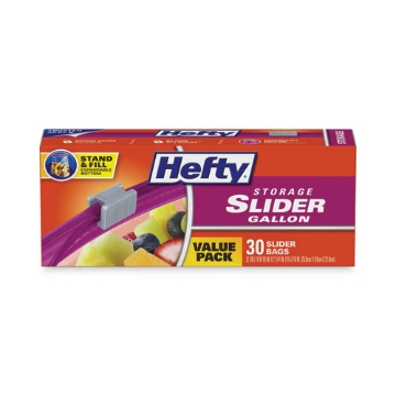 Picture of Slider Bags, 1 gal, 1.5 mil, 10.56" x 11", Clear, 30/Box