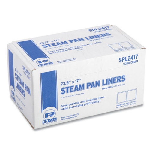 Picture of Steam Pan Liners With Twist Ties, For 1/2 Pan Sized Steam Pans, 0.02 mil, 17" x 23.5", 250/Carton