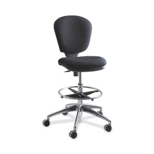 Picture of Metro Collection Extended-Height Chair, Supports Up To 250 Lb, 23" To 33" Seat Height, Black Seat/back, Chrome Base