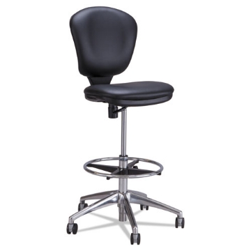 Picture of Metro Collection Extended-Height Chair, Supports Up To 250 Lb, 23" To 33" Seat Height, Black Seat/back, Chrome Base