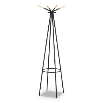 Picture of Family Coat Rack, 4 Garments, 16.5w X 16.5d X 72.75h, Black