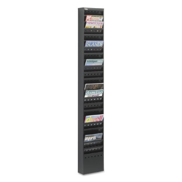 Picture of Steel Magazine Rack, 23 Compartments, 10w X 4d X 65.5h, Black