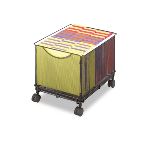 Picture of Onyx Mesh Mobile File Cube, Metal, 1 Bin, 13.5" x 16.75" x 13", Black