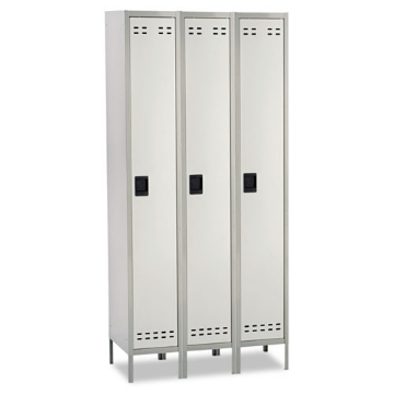 Picture of Single-Tier, Three-Column Locker, 36w X 18d X 78h, Two-Tone Gray