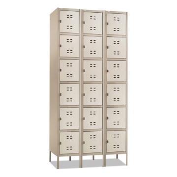 Picture of Three-Column Box Locker, 36w X 18d X 78h, Two-Tone Tan