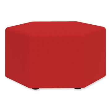 Picture of Learn 30" Hexagon Vinyl Ottoman, 30w x 30d x 18h, Red, Ships in 1-3 Business Days