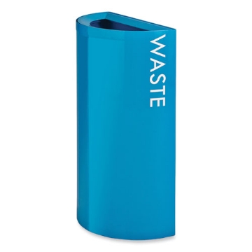 Picture of Mixx Recycling Center Half-Round Receptacle, 23 gal, Steel, Blue, Ships in 1-3 Business Days