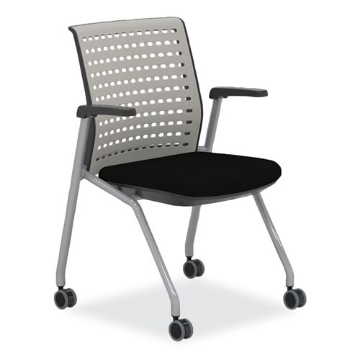 Picture of Thesis Training Chair w/Static Back and Arms, Max 250 lb, 18"  High Black Seat,Gray Back/Base,2/CT,Ships in 1-3 Business Days