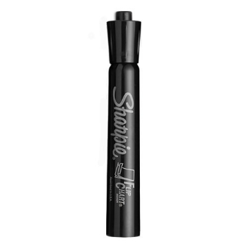 Picture of Flip Chart Marker, Broad Bullet Tip, Black, 8/pack