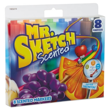 Picture of Scented Watercolor Marker, Broad Chisel Tip, Assorted Colors, 8/set