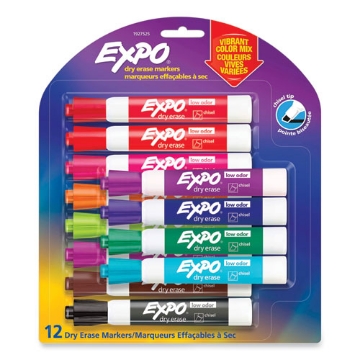Picture of Low Odor Dry Erase Vibrant Color Markers, Broad Chisel Tip, Assorted Colors, 16/set