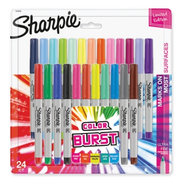 Picture of Ultra Fine Tip Permanent Marker, Ultra-Fine Needle Tip, Assorted Classic and Limited Edition Color Burst Colors, 24/Pack