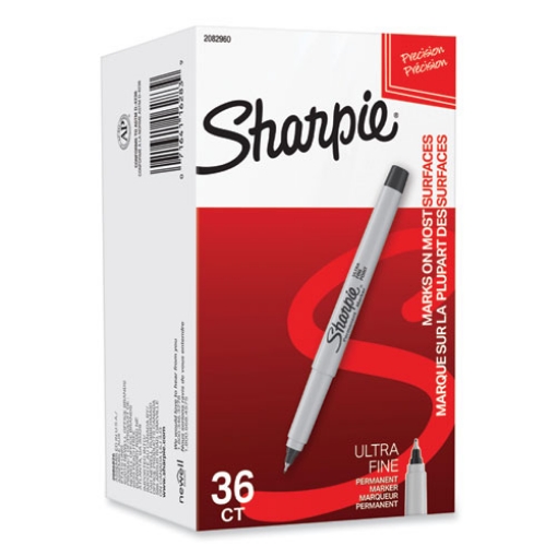 Picture of Ultra Fine Tip Permanent Marker, Ultra-Fine Bullet Tip, Black, 36/pack