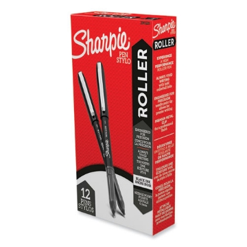 Picture of Professional Design Roller Ball Pen, Stick, Fine 0.5 Mm, Black Ink, Black Barrel, Dozen