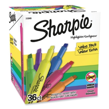 Picture of Tank Style Highlighters, Assorted Ink Colors, Chisel Tip, Assorted Barrel Colors, 36/pack