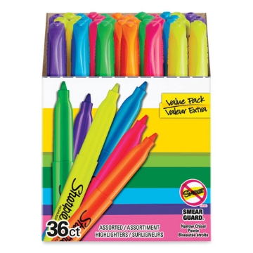 Picture of Pocket Style Highlighters, Assorted Ink Colors, Chisel Tip, Assorted Barrel Colors, 36/pack