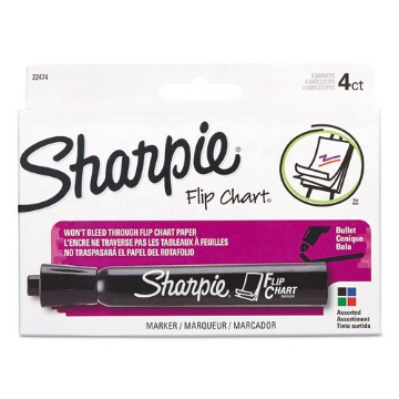 Picture of Flip Chart Marker, Broad Bullet Tip, Assorted Colors, 4/set