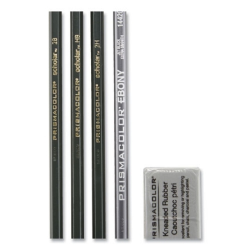 Picture of Scholar Graphite Pencil Set, 2 Mm, Assorted Lead Hardness Ratings, Black Lead, Dark Green Barrel, 4/set