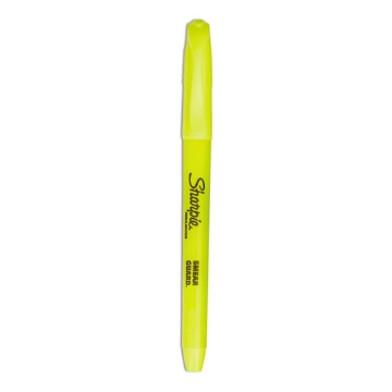 Picture of Pocket Style Highlighters, Fluorescent Yellow Ink, Chisel Tip, Yellow Barrel, Dozen