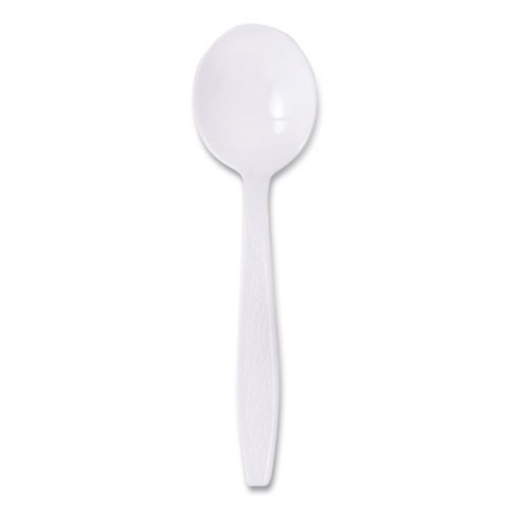 Picture of Guildware Extra Heavyweight Plastic Cutlery, Soup Spoons, White, 1,000/Carton