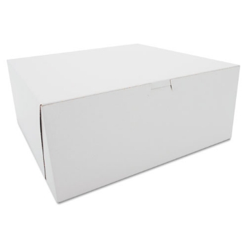 Picture of White One-Piece Non-Window Bakery Boxes, 12 x 12 x 5, White, Paper, 100/Carton