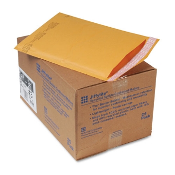 Picture of Jiffylite Self-Seal Bubble Mailer, #3, Barrier Bubble Air Cell Cushion, Self-Adhesive Closure, 8.5 x 14.5, Brown Kraft, 25/CT