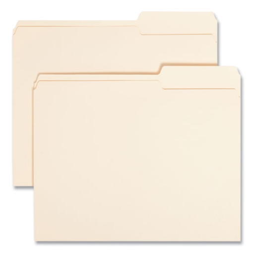 Picture of Manila Guide Height Systems File Folders, 2/5-Cut Tabs: Right of Center, Letter Size, 0.75" Expansion, Manila, 100/Box