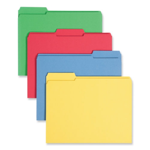 Picture of Reinforced Top Tab Colored File Folders, 1/3-Cut Tabs: Assorted, Letter Size, 0.75" Expansion, Assorted Colors, 12/Pack