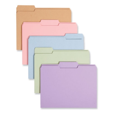 Picture of Colored File Folders, 1/3-Cut Tabs: Assorted, Letter Size, 0.75" Expansion, Assorted Colors, 100/Box