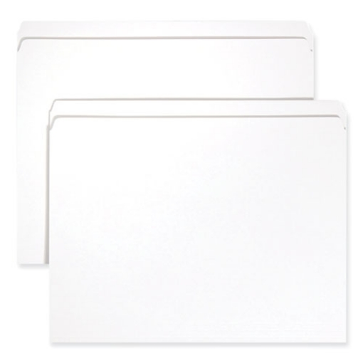 Picture of Reinforced Top Tab Colored File Folders, Straight Tabs, Letter Size, 0.75" Expansion, White, 100/Box
