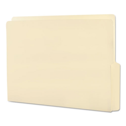 Picture of Heavyweight Manila End Tab Folders, 9" High Front, 1/2-Cut Tabs: Bottom, Letter Size, 0.75" Expansion, Manila, 100/Box