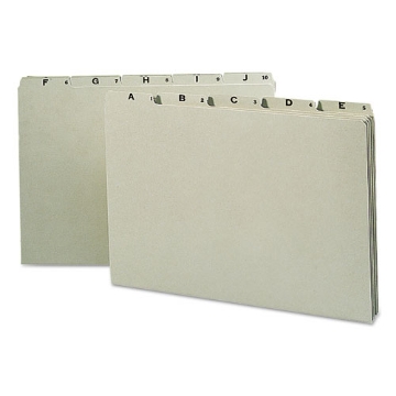 Picture of Alphabetic Top Tab Indexed File Guide Set, 1/5-Cut Top Tab, A To Z, 8.5 X 14, Green, 25/set