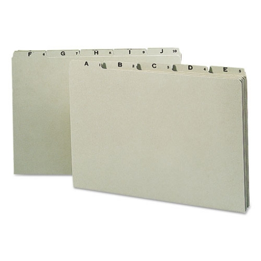Picture of Alphabetic Top Tab Indexed File Guide Set, 1/5-Cut Top Tab, A To Z, 8.5 X 14, Green, 25/set