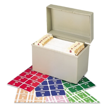 Picture of Alphaz Color-Coded Labels Starter Set, A-Z, 1 X 1.63, Assorted, 10/sheet, 220 Sheets/box
