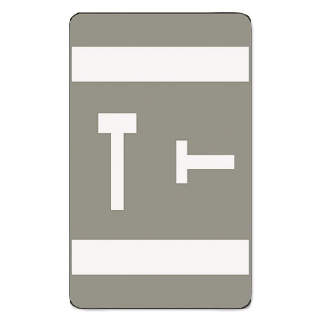 Picture of Alphaz Color-Coded Second Letter Alphabetical Labels, T, 1 X 1.63, Gray, 10/sheet, 10 Sheets/pack