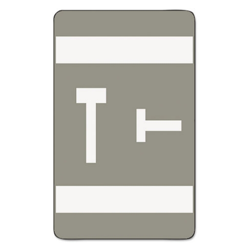 Picture of Alphaz Color-Coded Second Letter Alphabetical Labels, T, 1 X 1.63, Gray, 10/sheet, 10 Sheets/pack