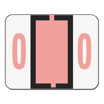 Picture of Numerical End Tab File Folder Labels, 0, 1 X 1.25, White, 500/roll
