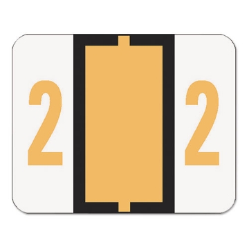 Picture of Numerical End Tab File Folder Labels, 2, 1 X 1.25, White, 500/roll